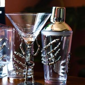 Pottery Barn Halloween Skeleton Hand cocktail shaker